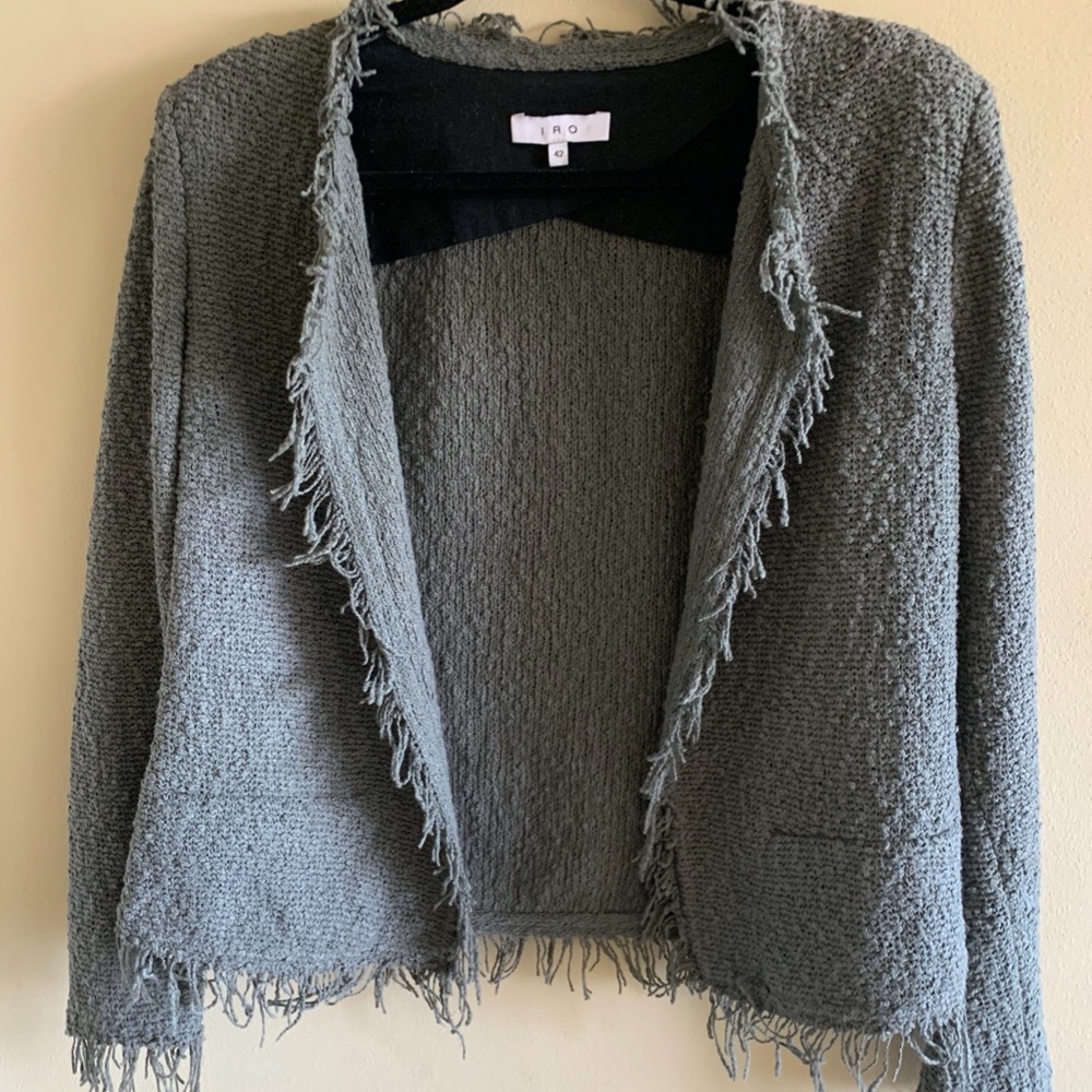 IRO Shavani Cotton-blend boucle jacket, Sz 42 / 8